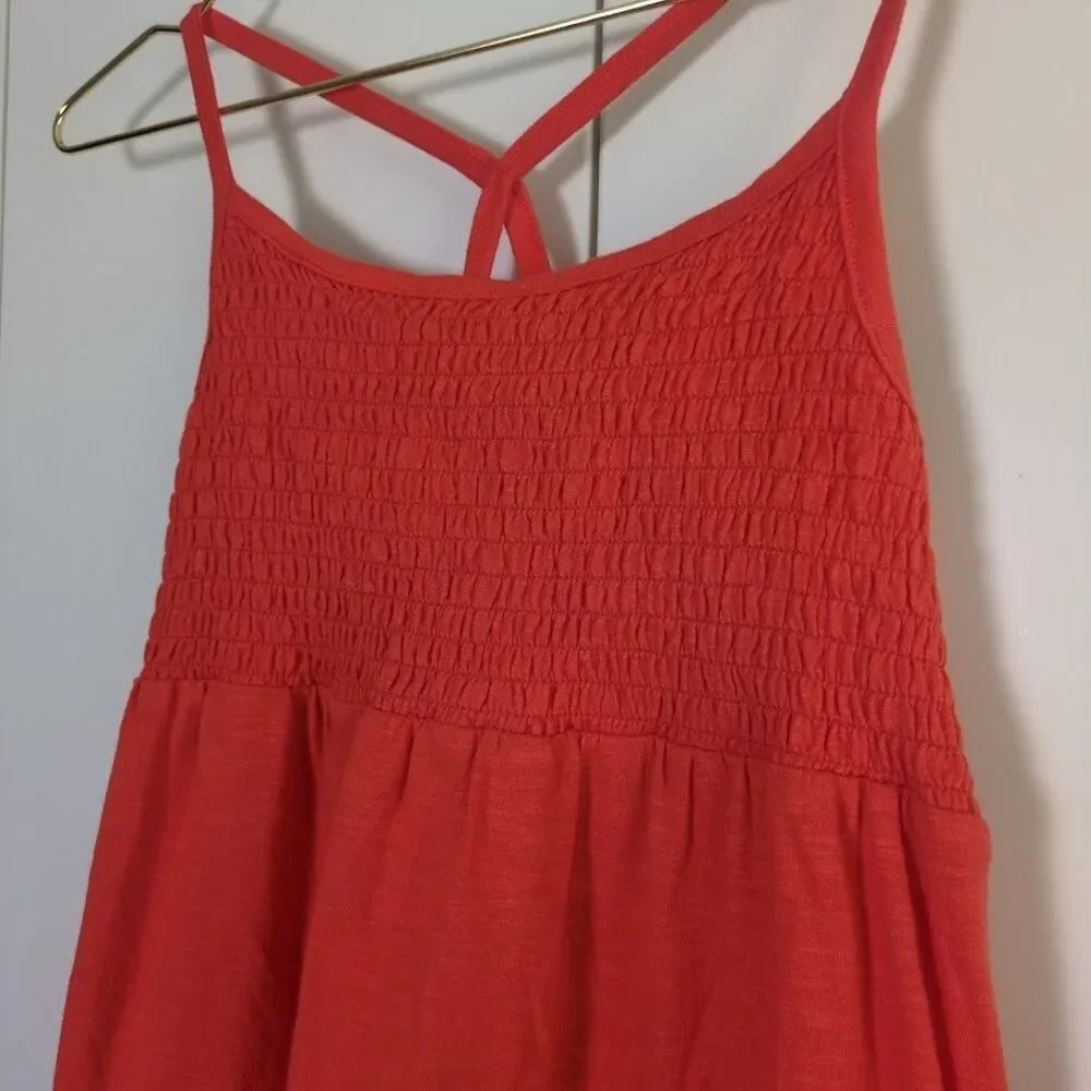 Gap Kids Girls Floral Smocked Sundress Large Orange Boho Cottagecore Summer